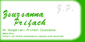 zsuzsanna prifach business card